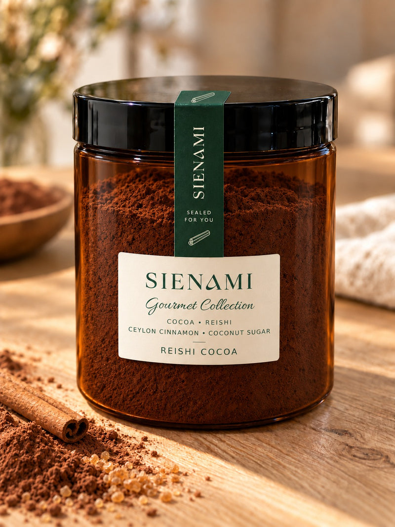 Sienami Gourmet — Reishi Cacao with Ceylon Cinnamon & Coconut Sugar · 80 g