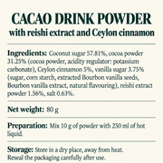 Sienami Gourmet — Reishi Cacao with Ceylon Cinnamon & Coconut Sugar · 80 g