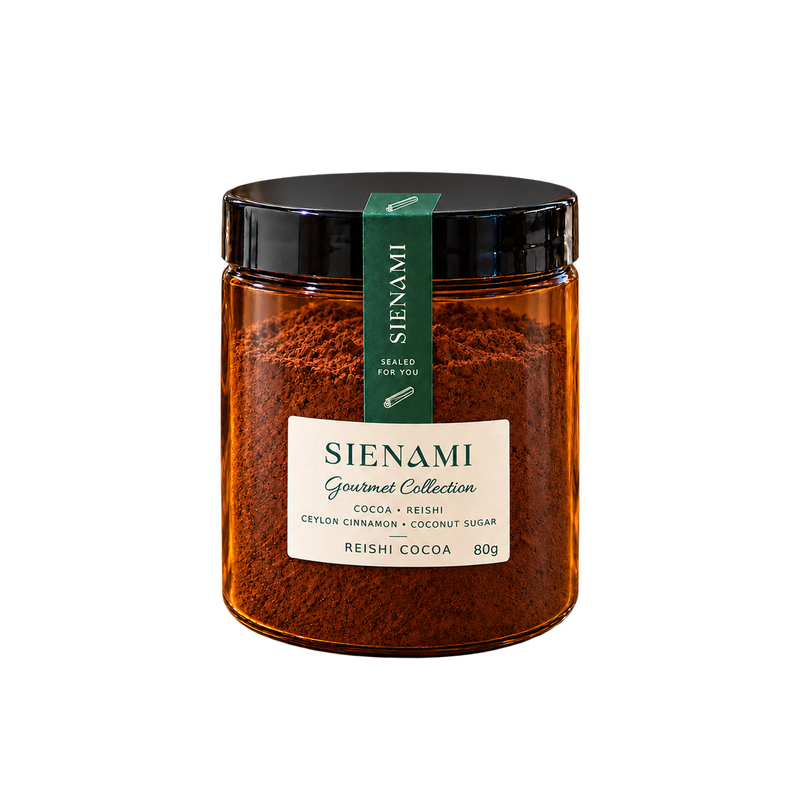 Sienami Gourmet — Reishi Cacao with Ceylon Cinnamon & Coconut Sugar · 80 g